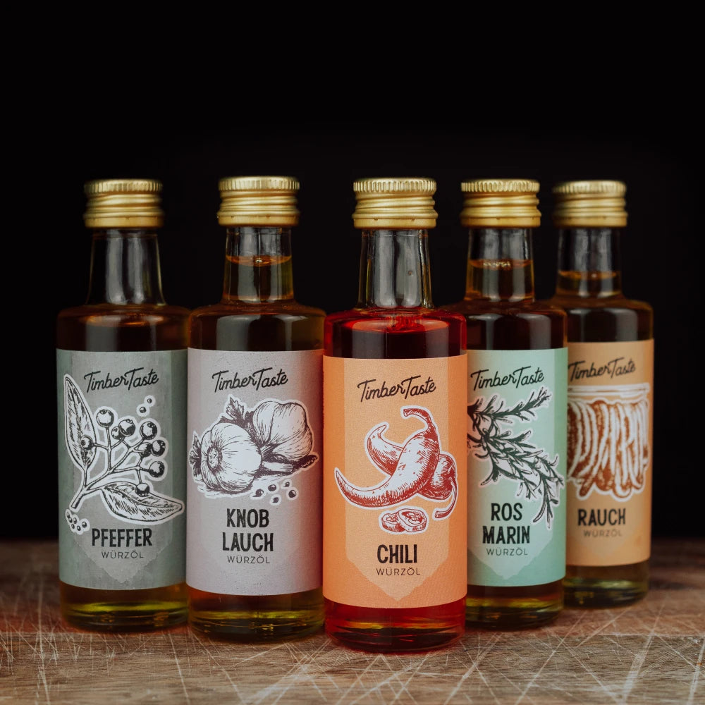 5x40ml BBQ Öle zum Grillen - Geschenkset Genusspaket für Männer ...