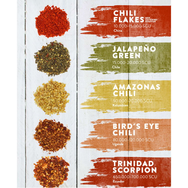 5x Chili - fertiges Chili Geschenkset Genusspaket für Männer & Frauen