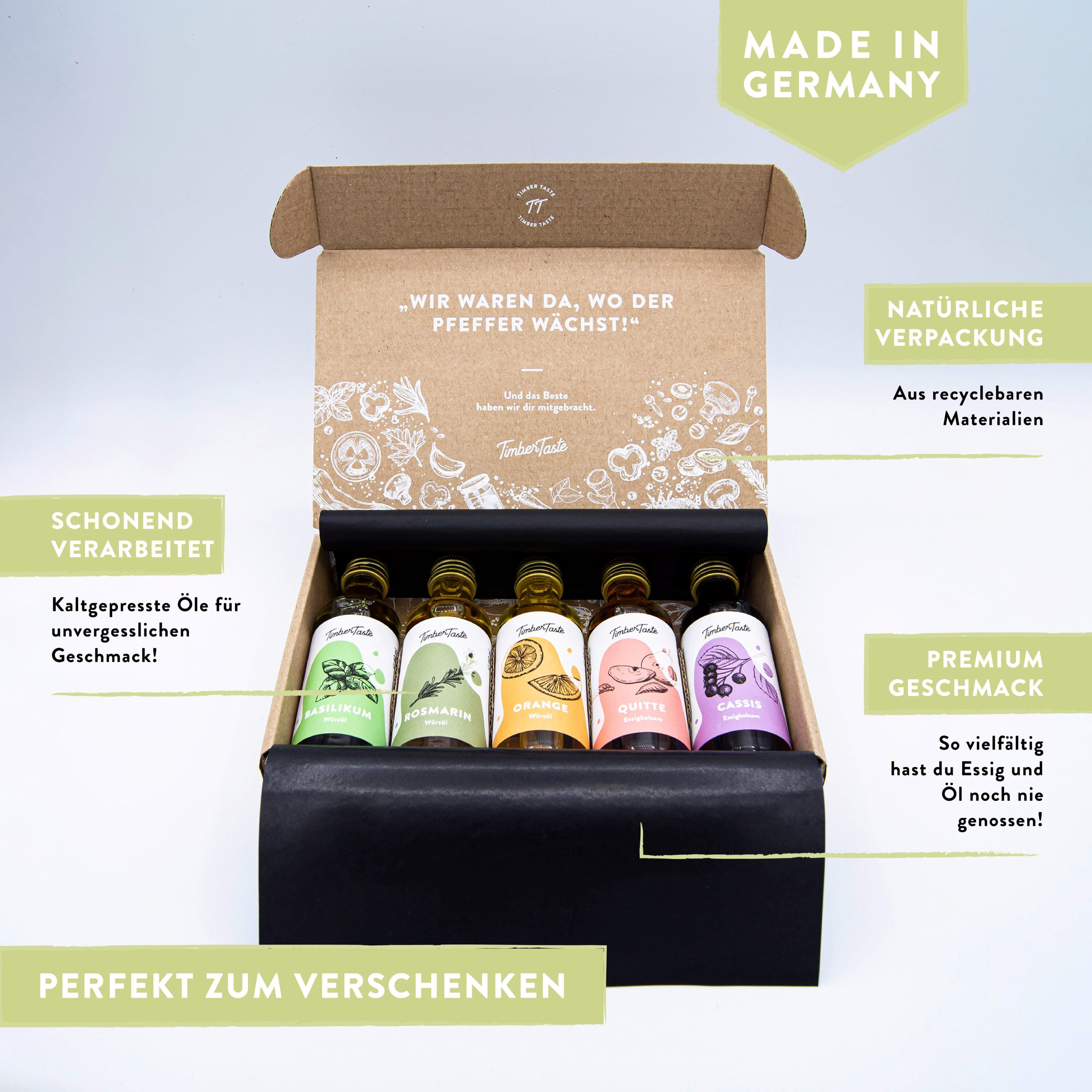 Öle-Set für besondere Salate Grillabend - 4x50ml VITALE Öle für Salate