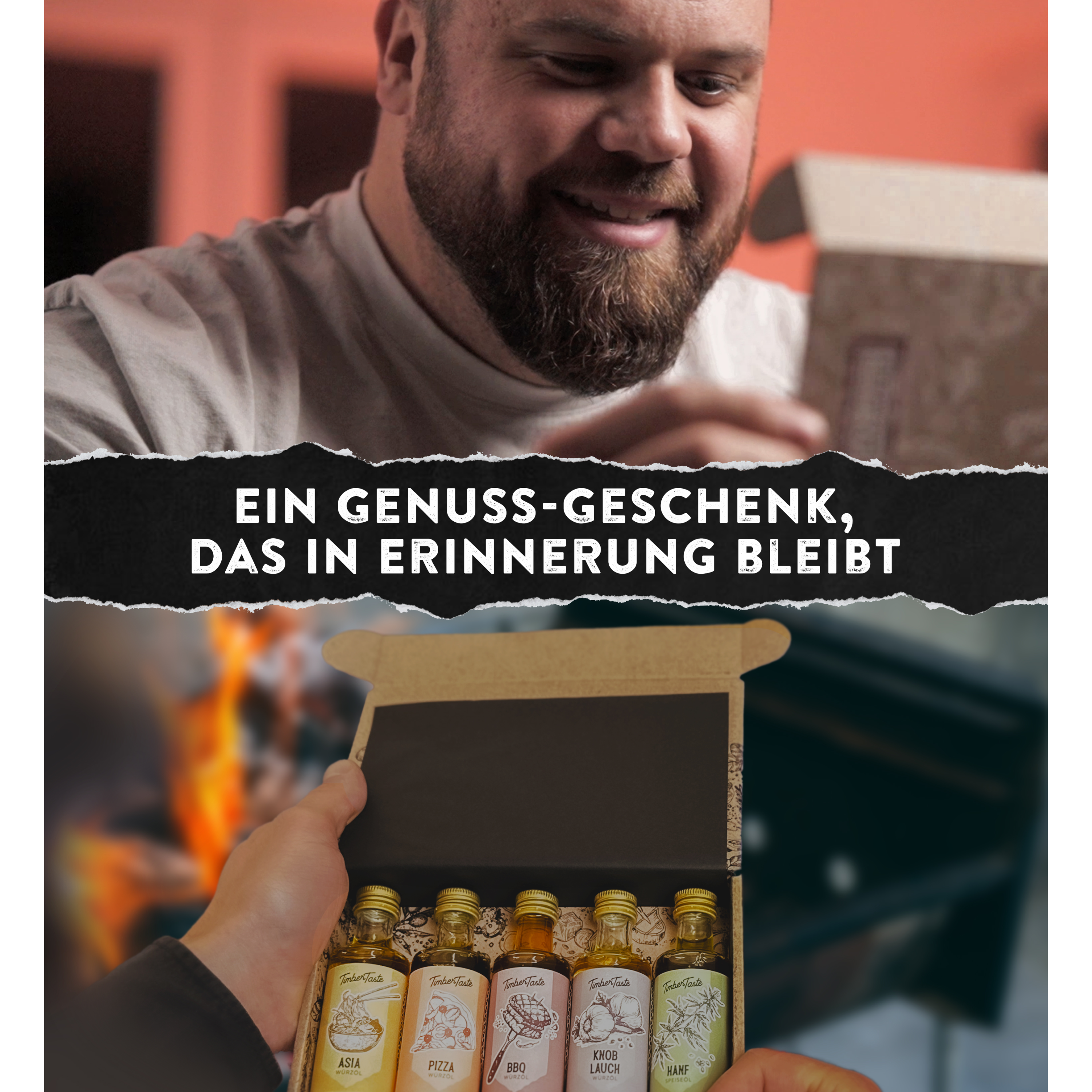 5x50ml BBQ Öle zum Grillen - Geschenkset Genusspaket für Männer