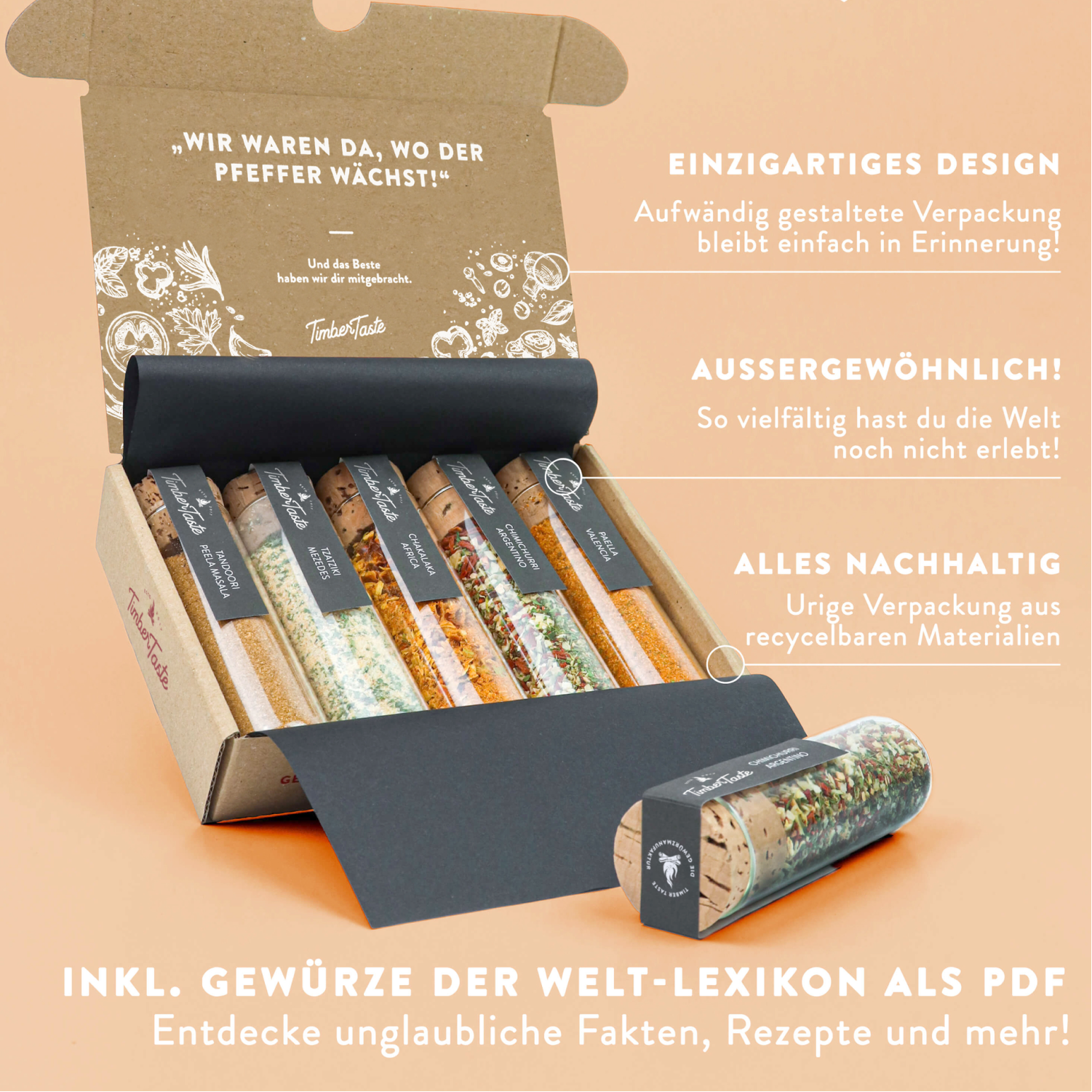 5x Gewürze der Welt - Edles Geschenkset Genusspaket für Frauen