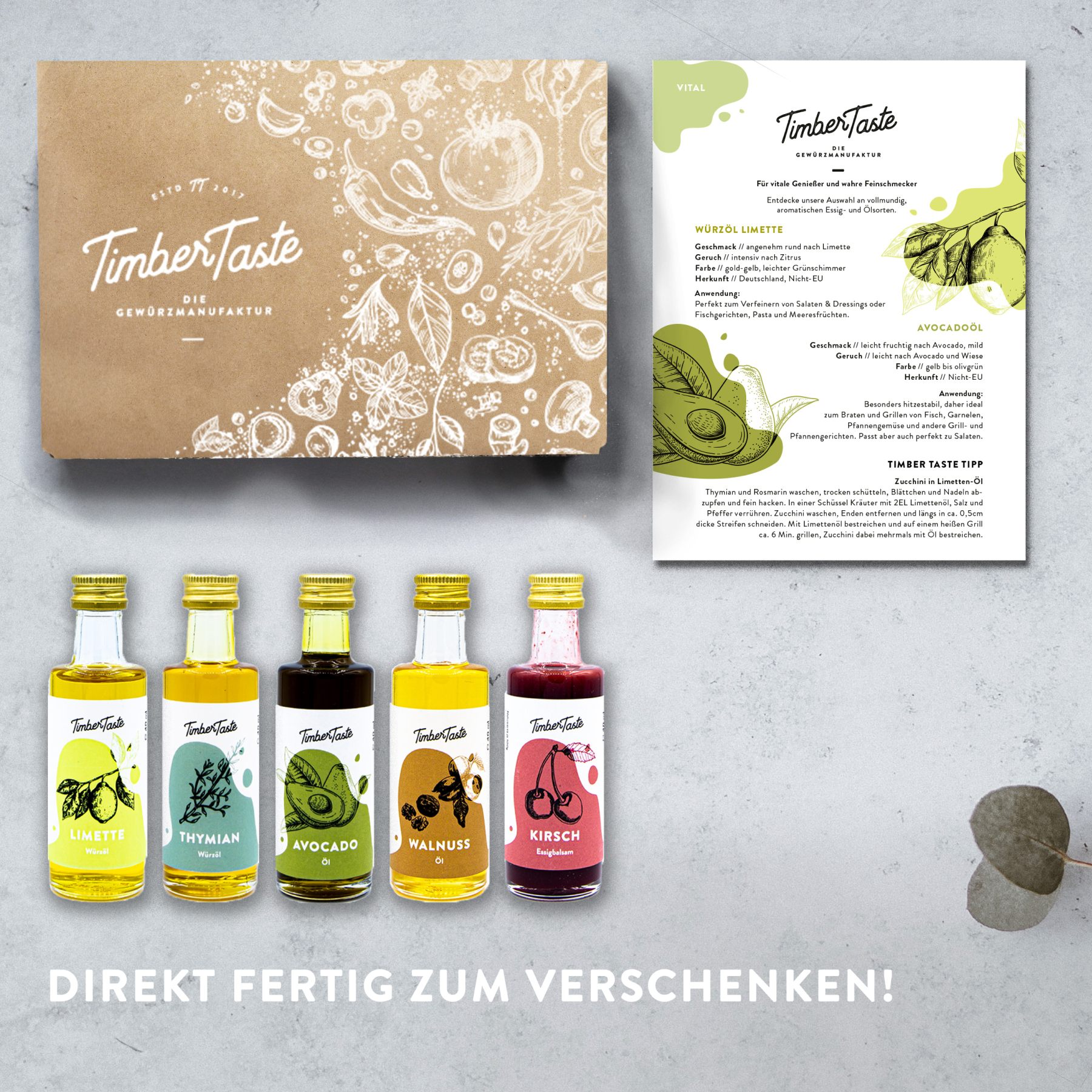 Öle-Set für besondere Salate Grillabend - 4x50ml VITALE Öle für Salate